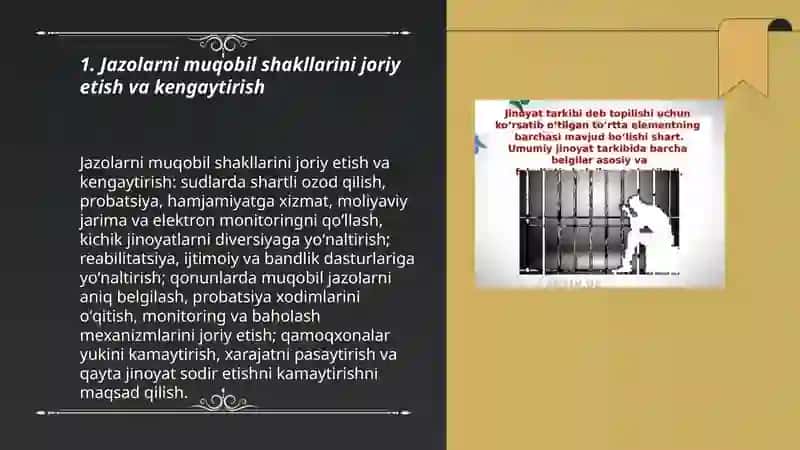 Jinoyat-ijroiya qonunchiligini takomillashtirishning asosiy yonalishlari 3