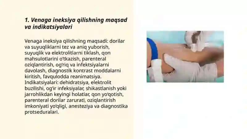 Venaga ineksiya qilish 3