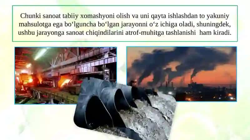 SANOAT VA EKOLOGIK MUAMMOLAR 3