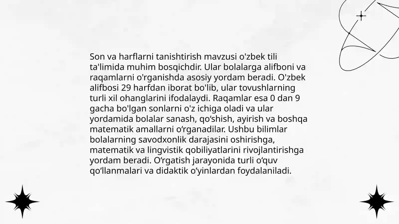 Son va harflarni tanishtirish 3