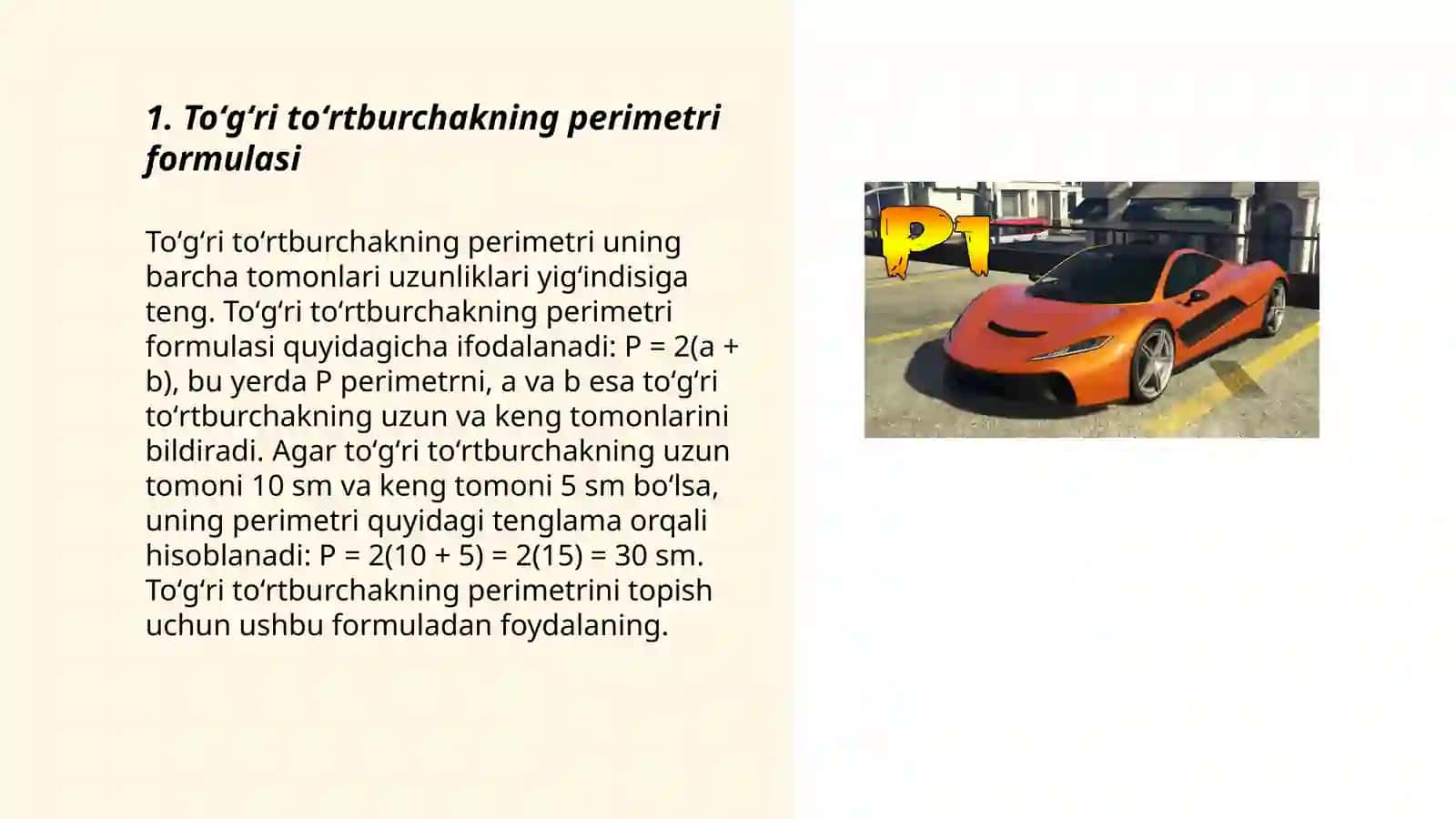 To'g'ri to'rtburchak uchun formulalar 3