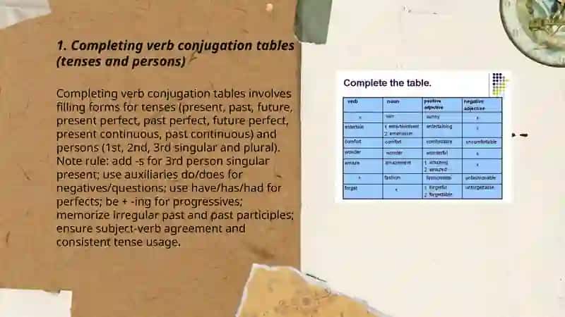 Completing tables 3
