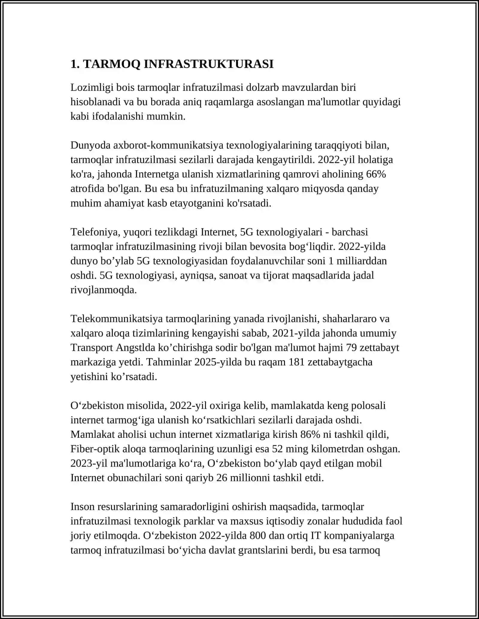 TARMOQ TEXNOLOGIYALARI VA INTERNET XIZMATLARI 3