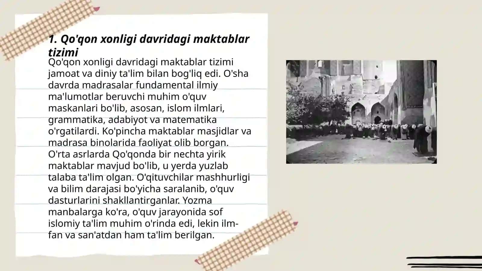 Qo'qon xonligi davridagi maktablar tizimi 3