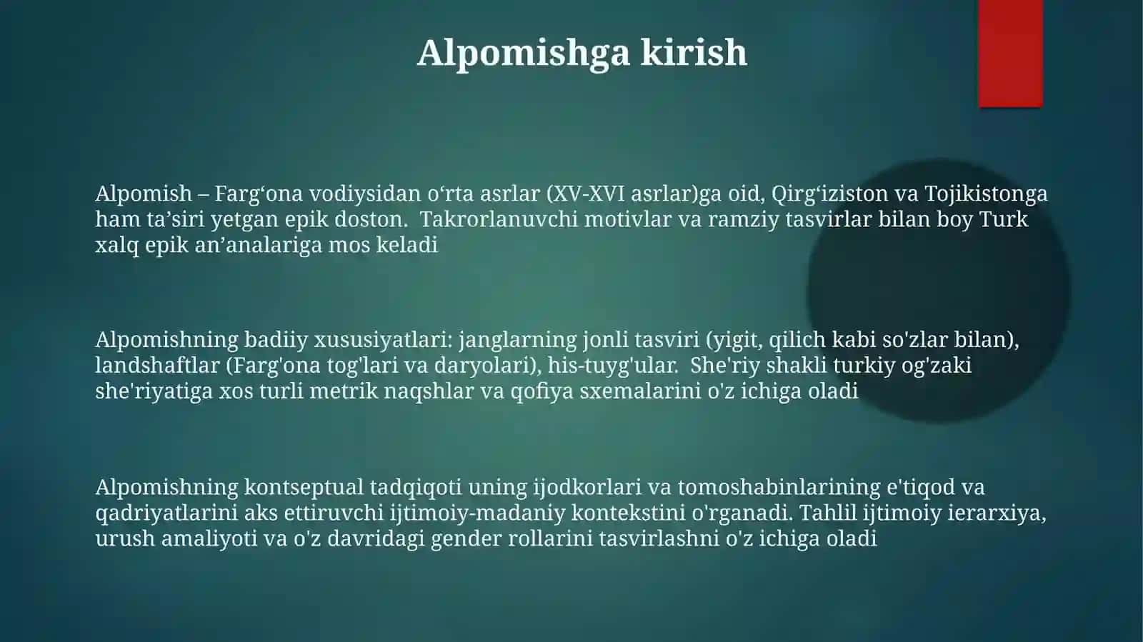 "Alpomish"dostoniningģoyaviy-badiiyxususiyatlarinio‘rganish 3