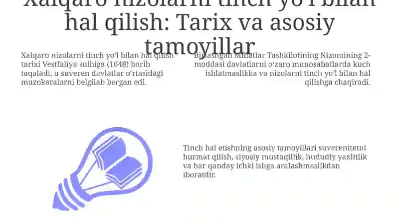 Xalqaro nizolarni tinch yoʻl bilan hal etish 3