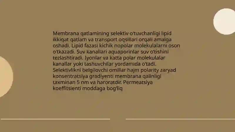 Membrana orqali moddalar transporti 3