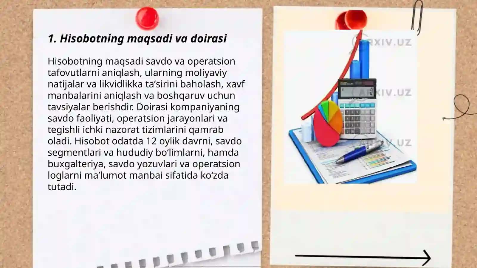 Savdo va operatsion tafovutlar hisoboti 3