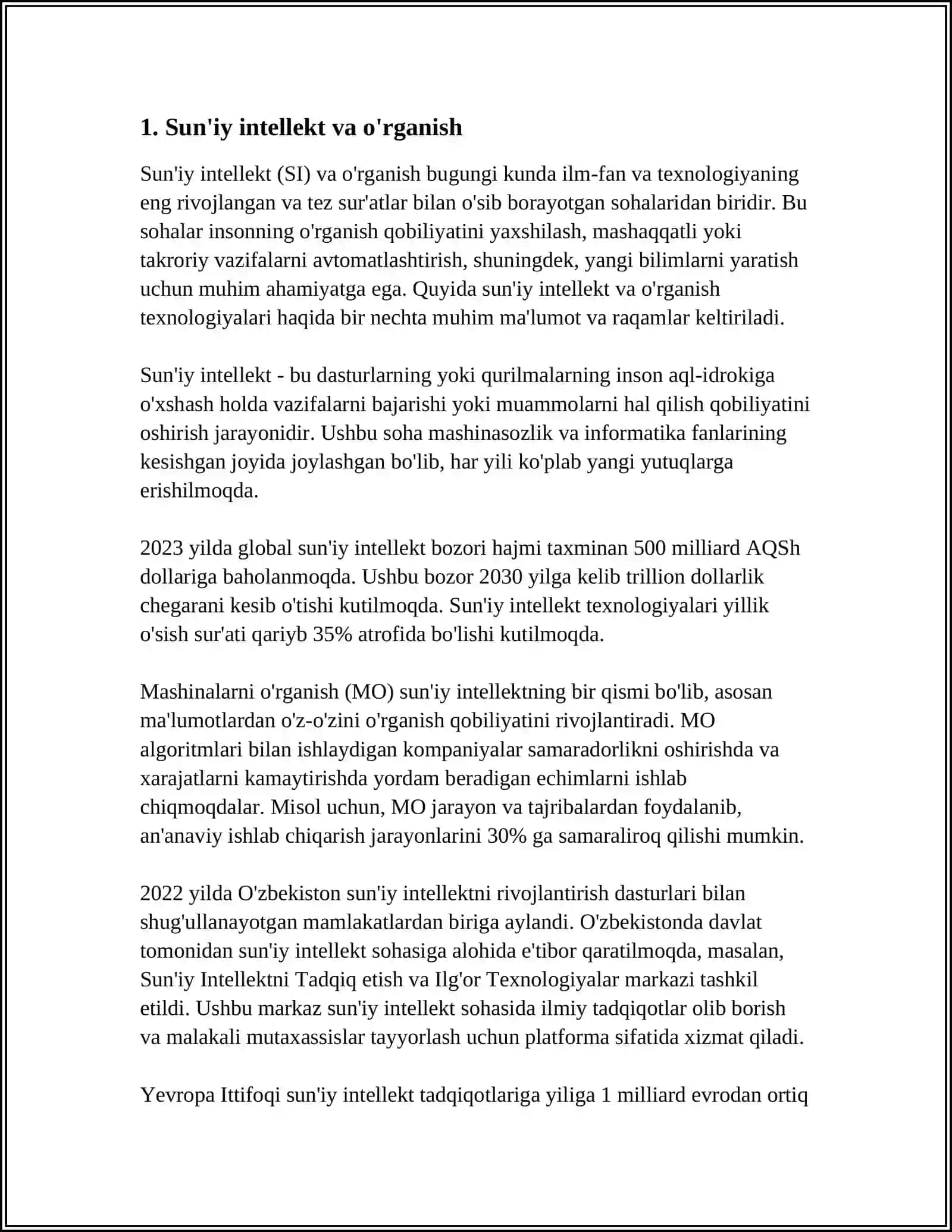 SUN'IY INTELLEKT VA O'RGANISH 3