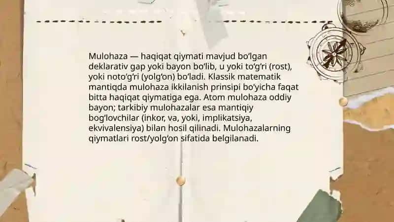 Matematik mantiqning asosiy tushunchalari 3