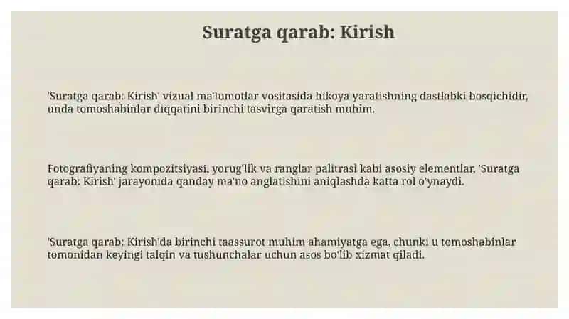 Suratga qarab: Kirish 3