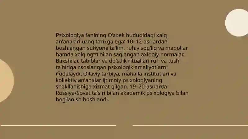Oʻzbekistonda psixologiya fanining rivojlanish tarixi 3