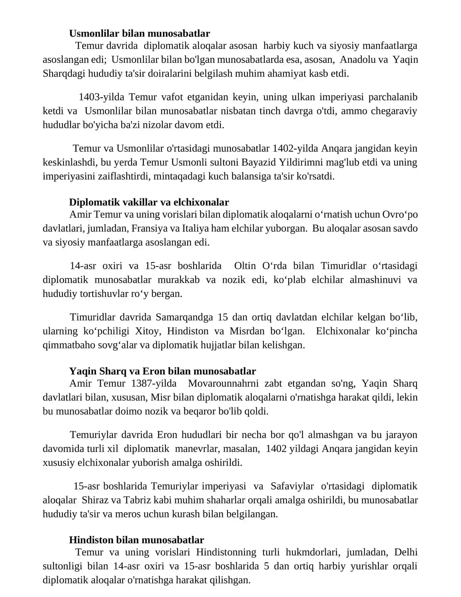 Temuriylar davrida elchilik aloqalari 3