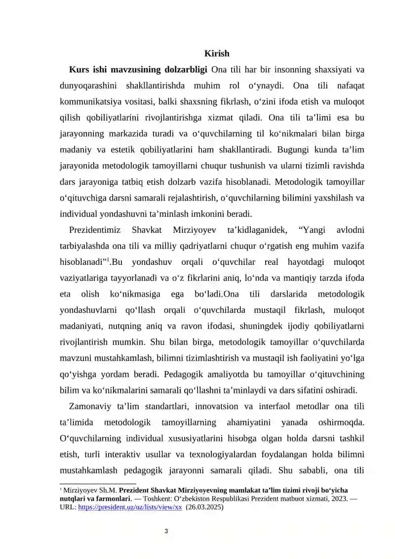 Ona tili ta’limida metodologik tamoyillar 3