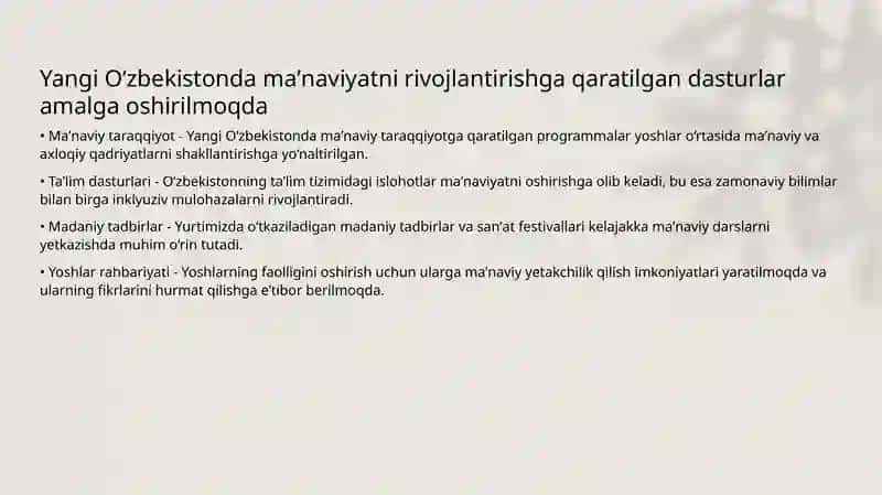 Maʼnaviy taraqqiyot 3