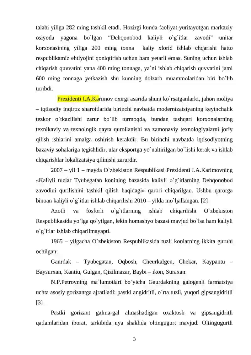 Kaliy xloridni silvinitlardan flotatsiya usulida ajratib olish 3