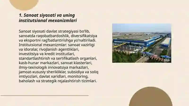 Sanoat sektorining institutsional xususiyatlari 3