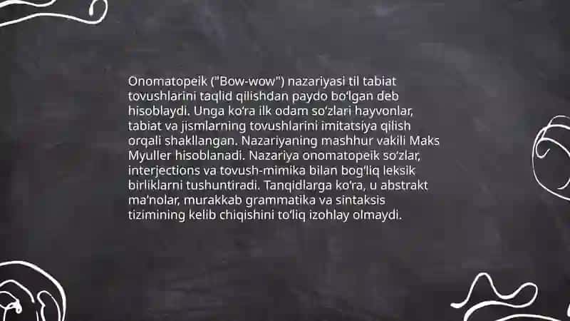 Onomatopeik ("Bow-wow") nazariyasi 3