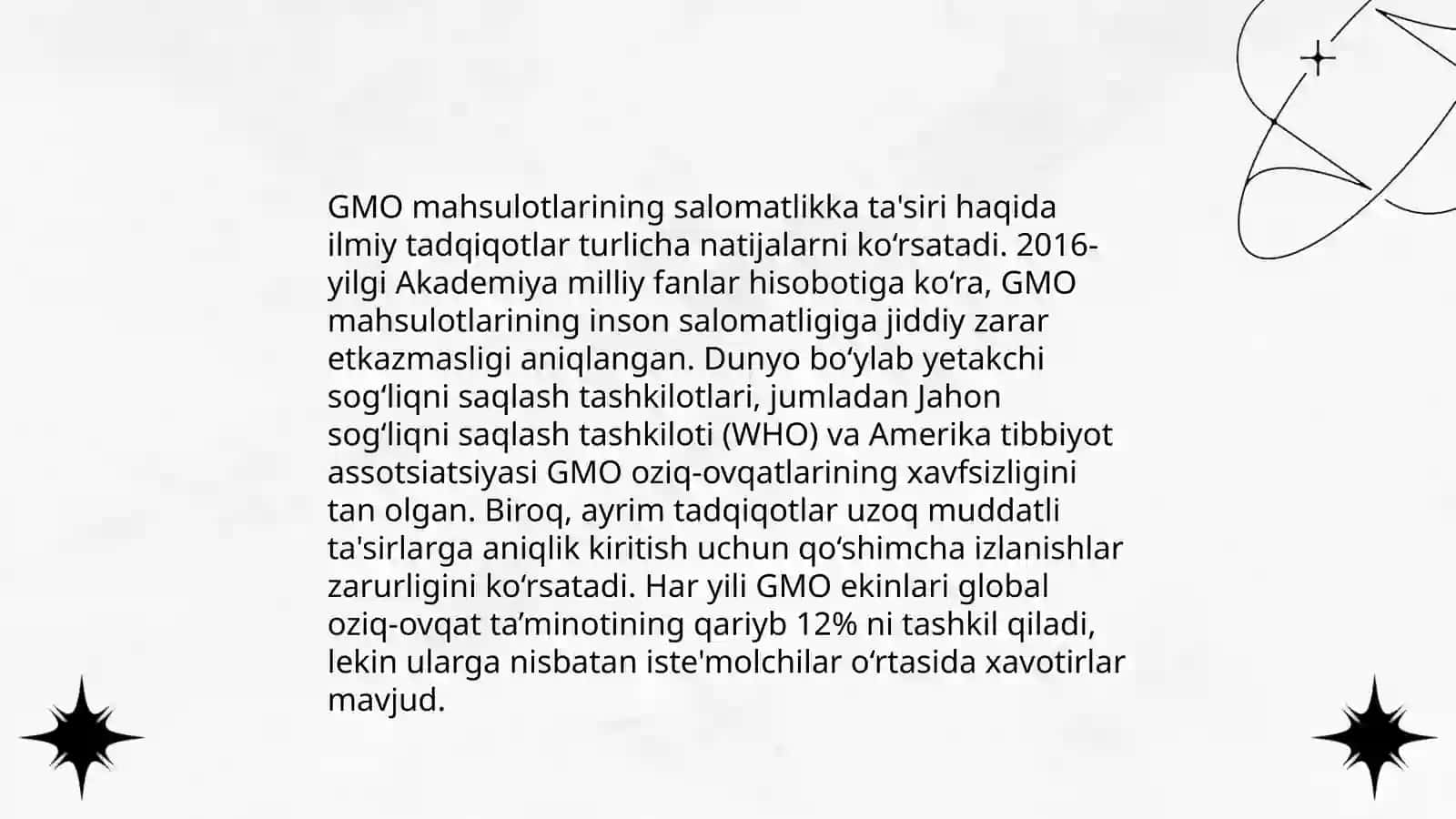 GMO ga qarshi kurashish muammolari 3