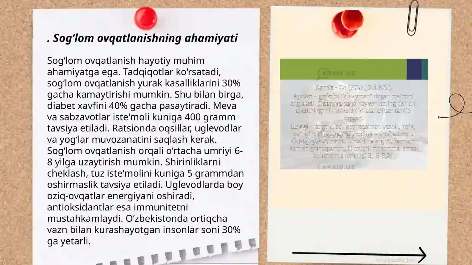 Menga healthy eating mavzusida taqdimot 3
