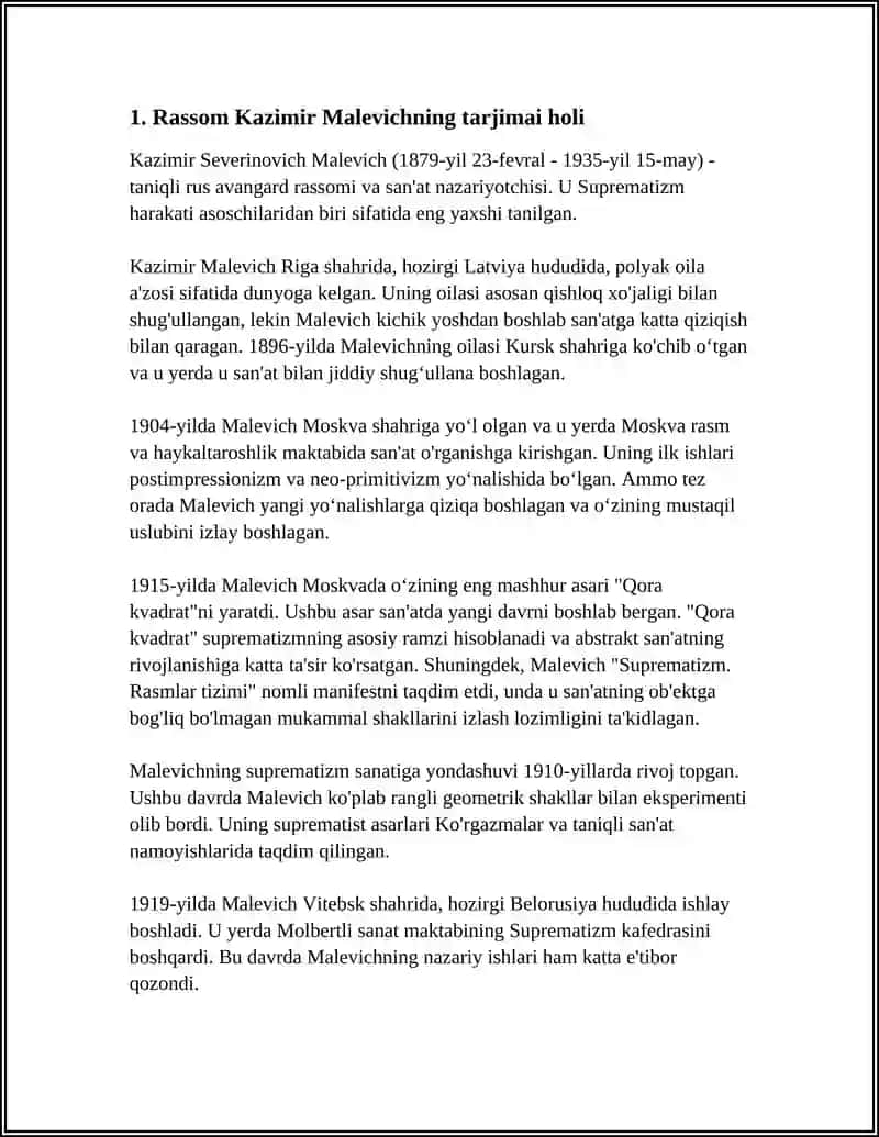 RASSOM KAZIMIR MALEVICH 3