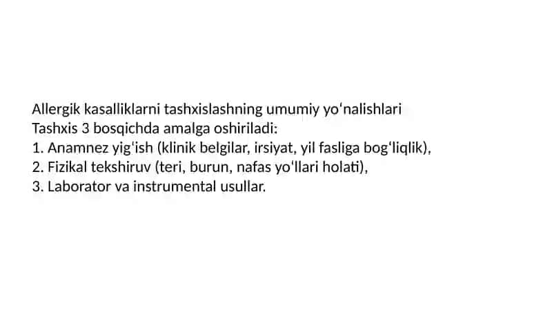 Allergik kasalliklarni tashxislash uchun labarator usullar 3