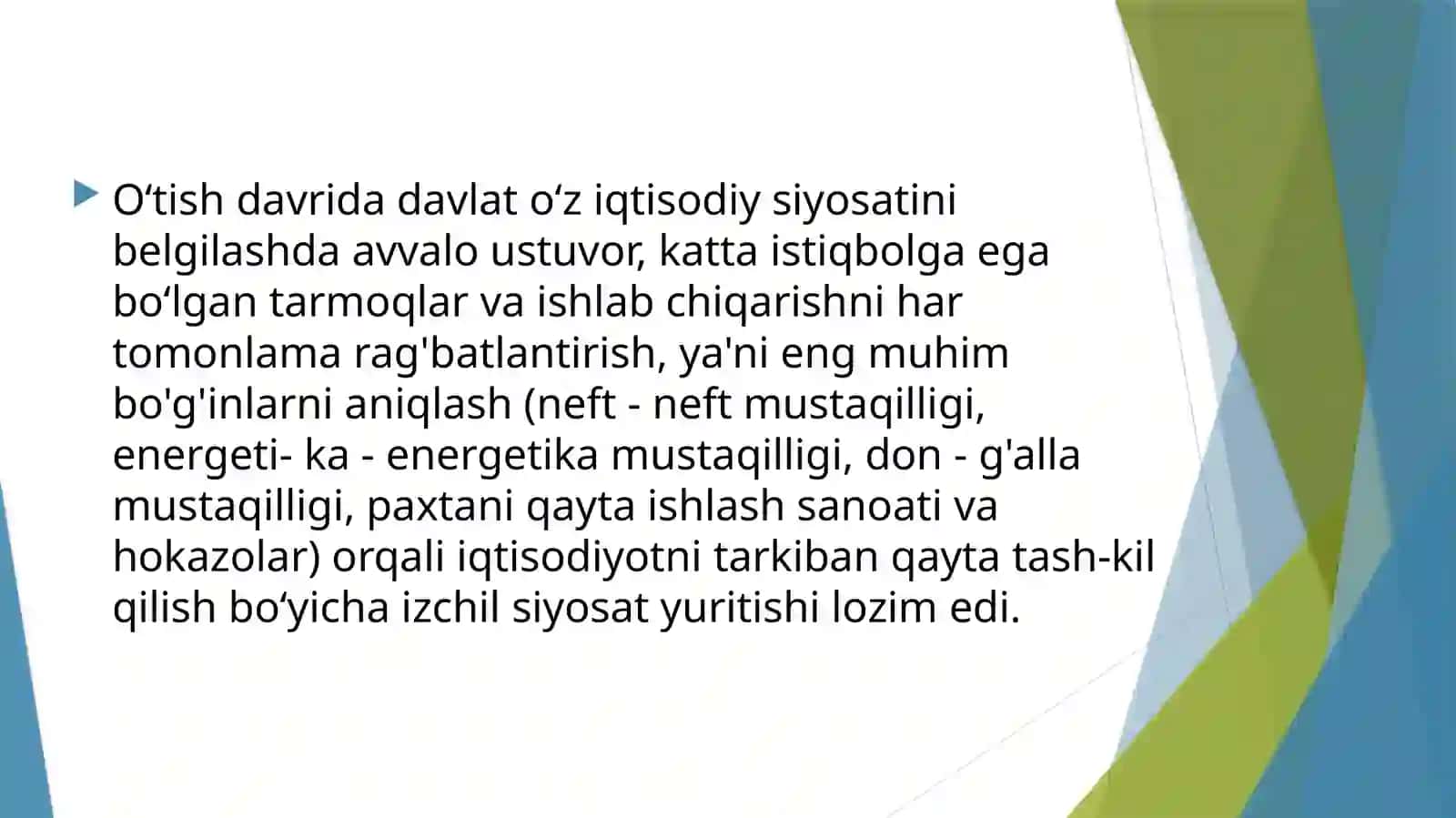 O'zbekistonda iqtisodiy islohotlarning o'ziga xos xususiyatlari 3
