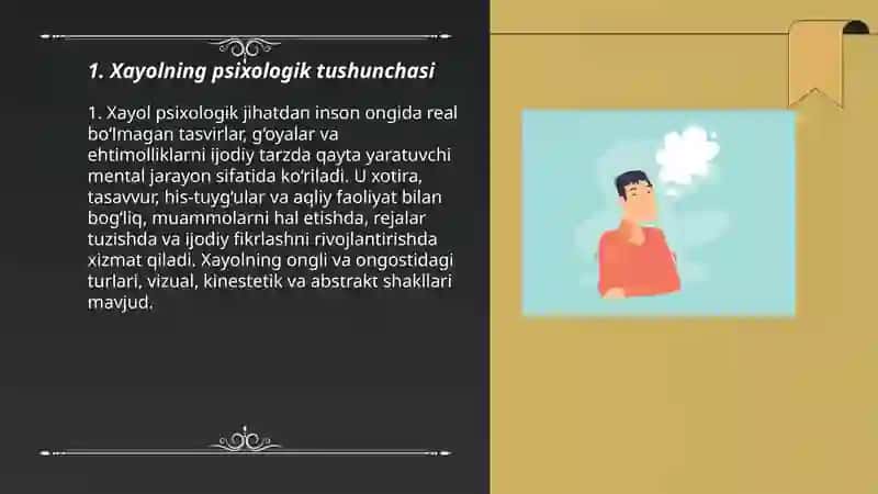 Xayol haqida tushuncha va uning turlari 3