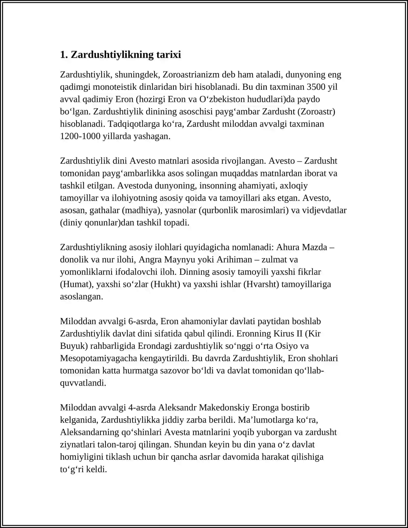 MILLIY DINLAR.ZARDUSHTIYLIK 3