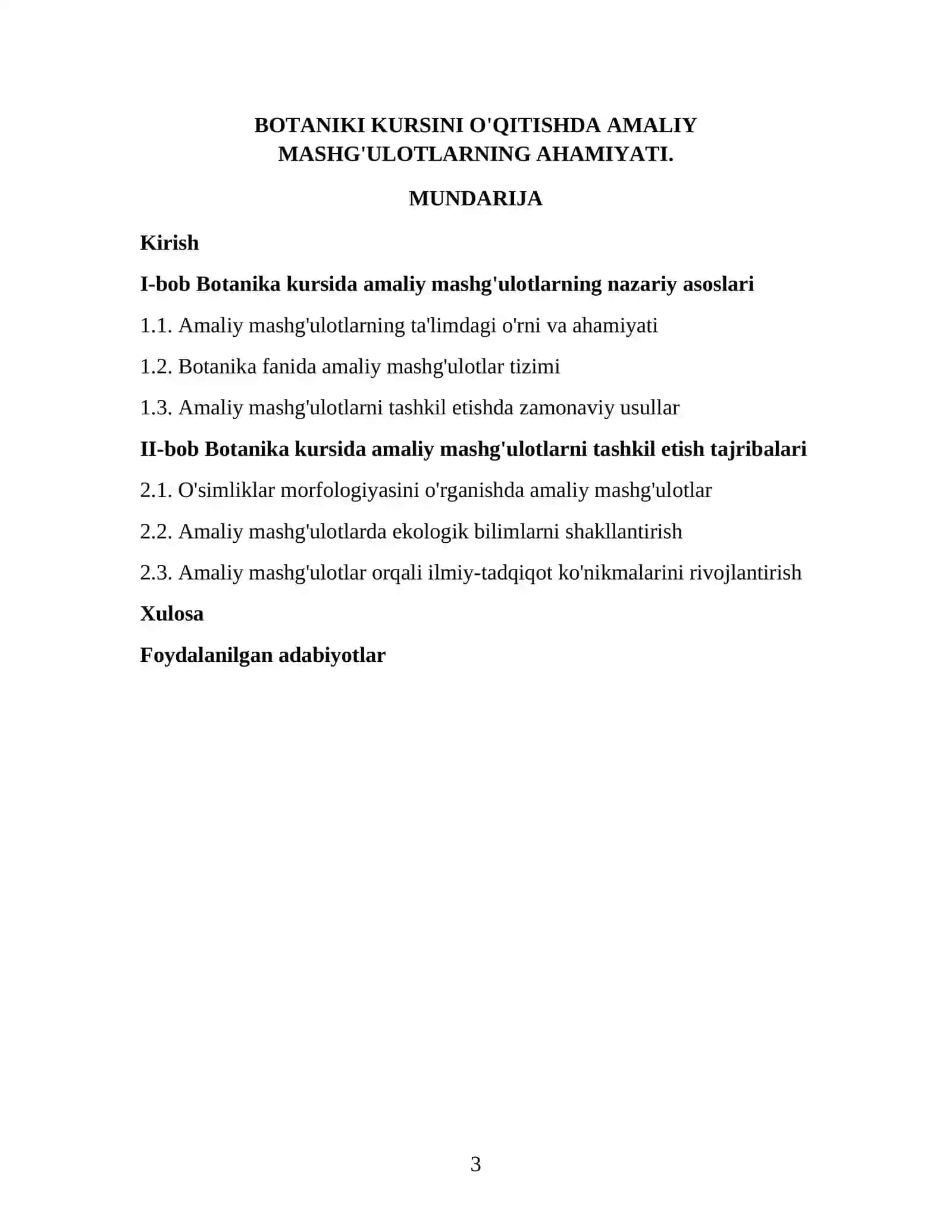 BOTANIKI KURSINI O'QITISHDA AMALIY MASHG'ULOTLARNING AHAMIYATI. 3