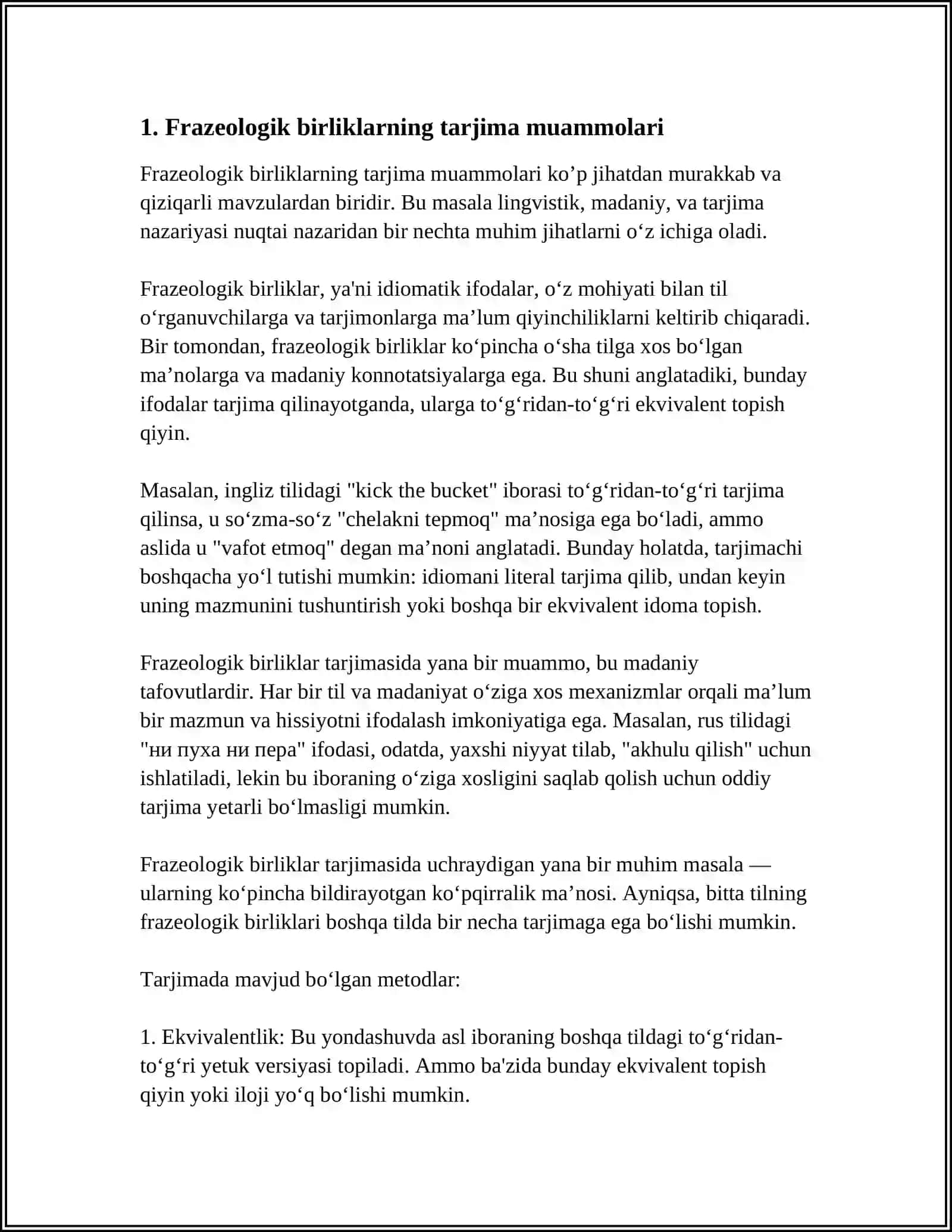 PHRASEOLOGICAL PROBLEMS OF TRANSLATION 3