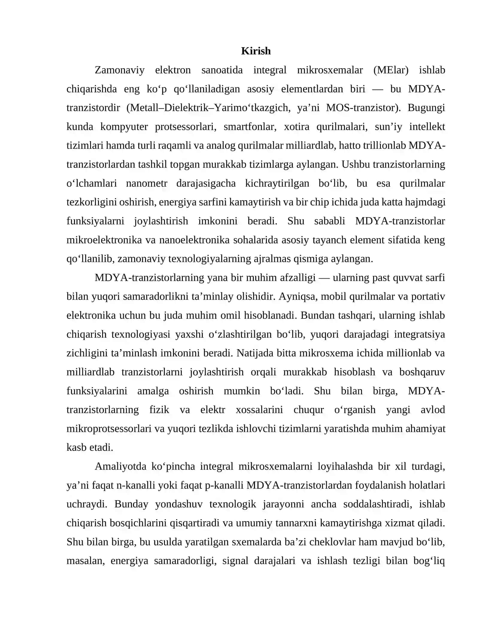 Bir turdagi MDYA-tranzistorlarida bajarilgan MElar 3