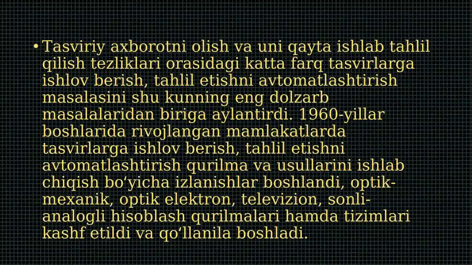 Tasvirlarga dastlabki ishlov berish 3