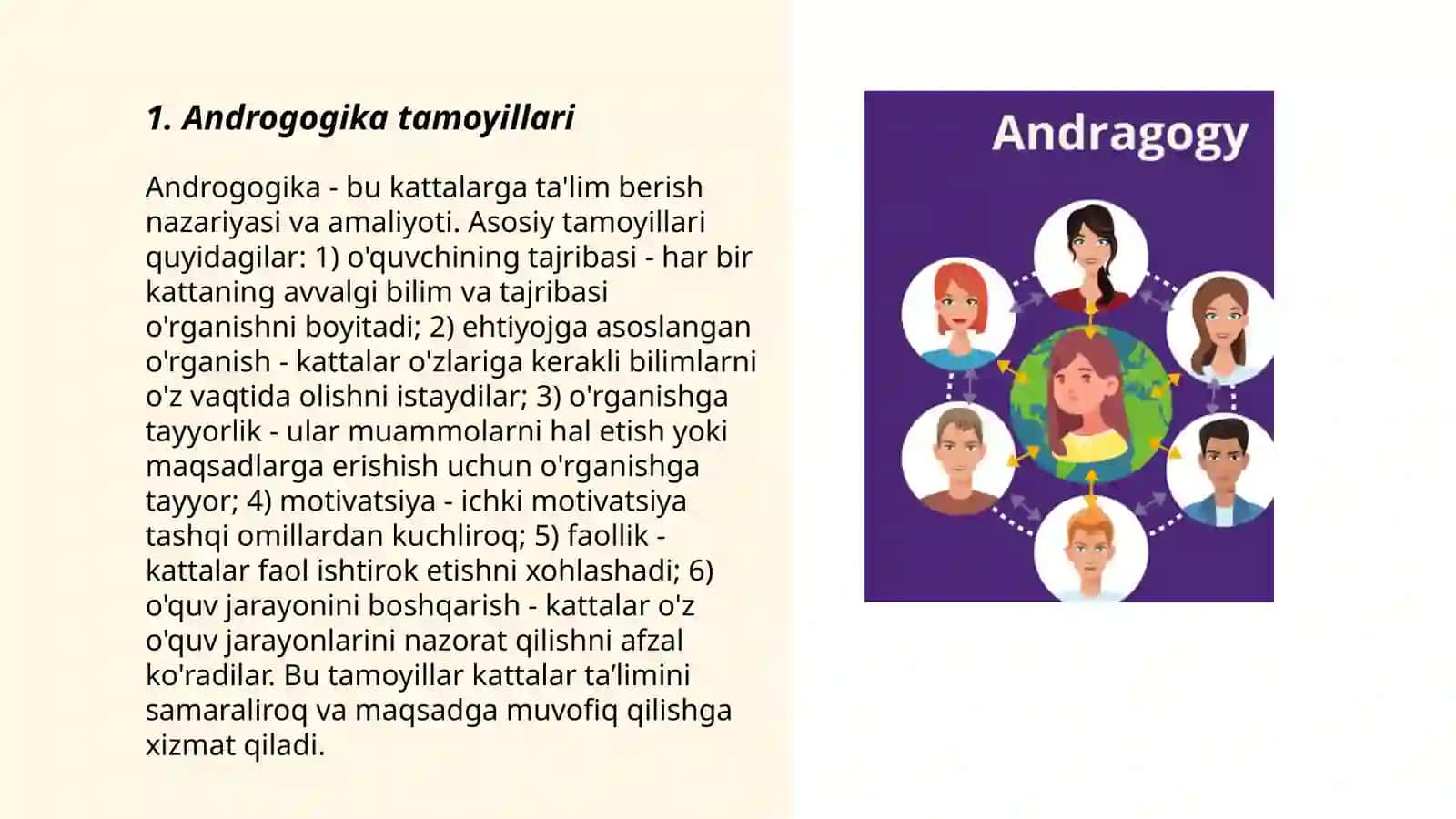 Androgogikada ta'lim falsafasi 3