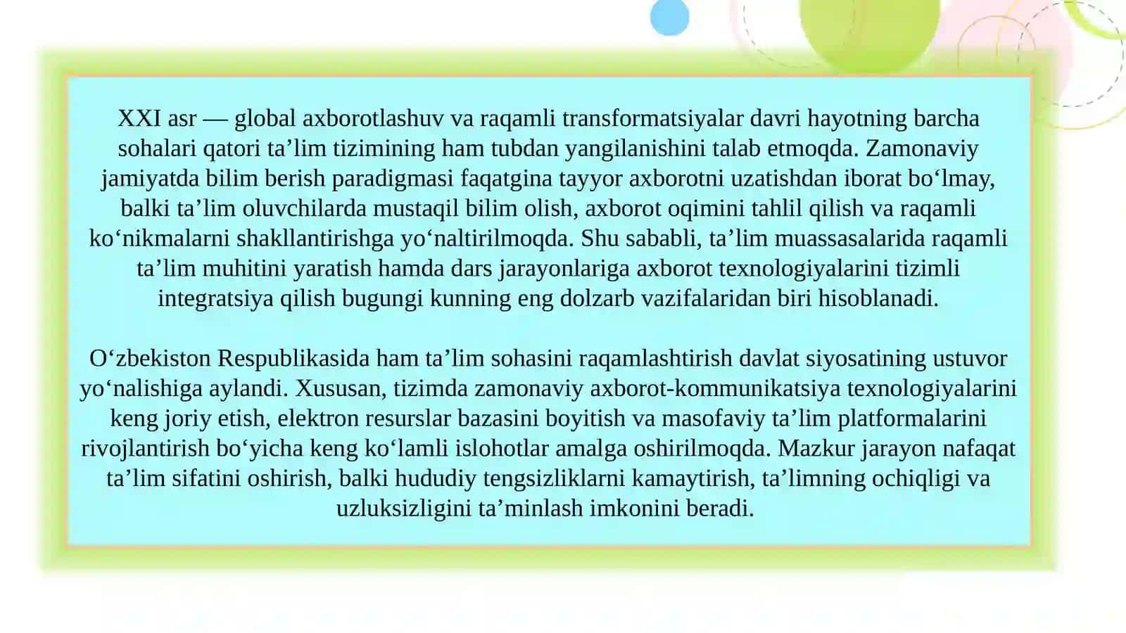 Raqamli ta'lim muhitida axborot texnologiyalaridan foydalanish 3