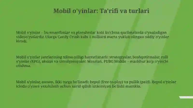 Mobil o'yinlar 3