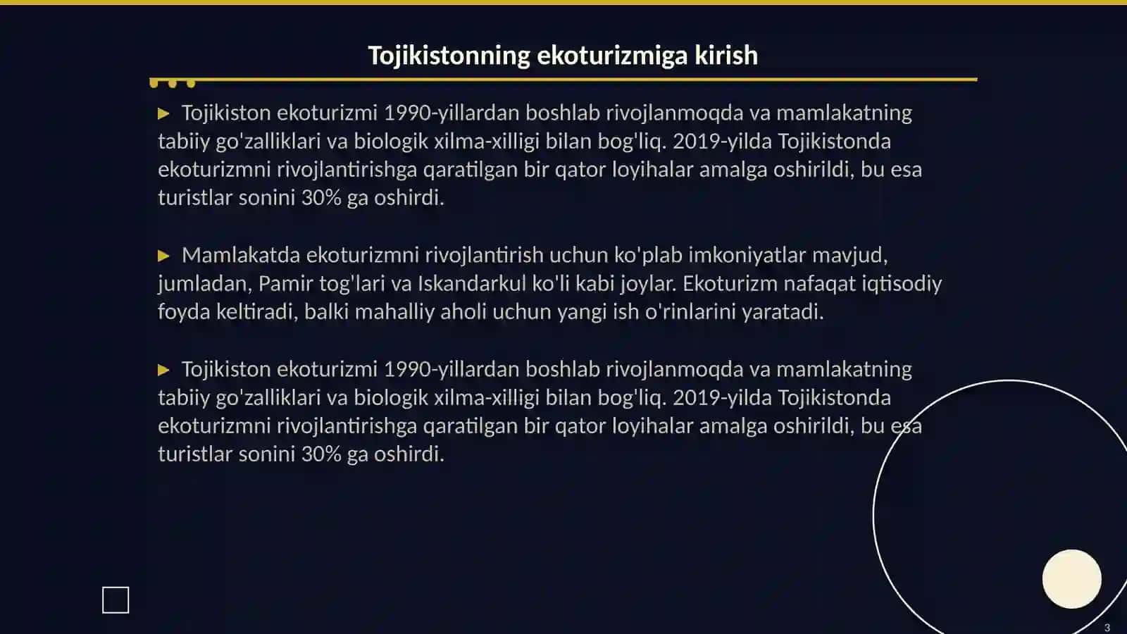 Tojikiston davlatining ekoturizmi va qishloq turizmi 3