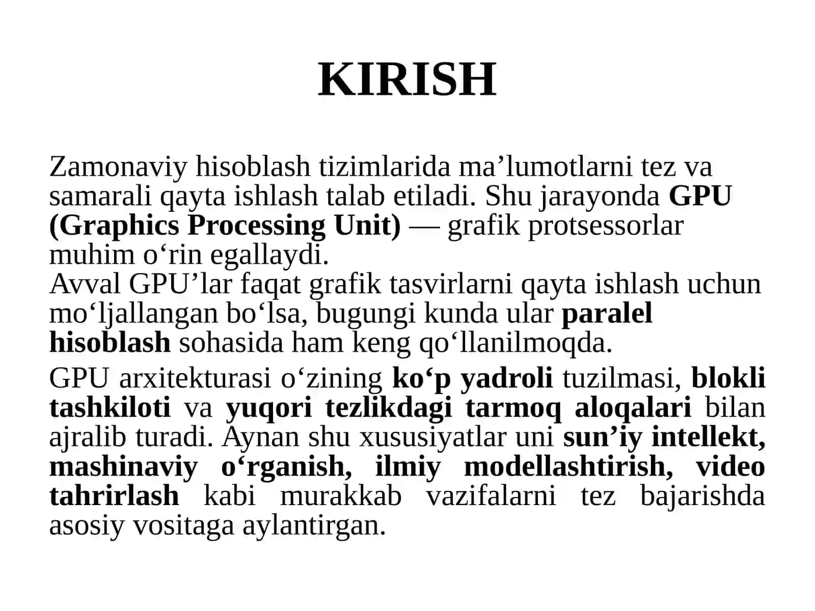 GPU arxitekturasi: yadrolar, bloklar va tarmoqlar 3