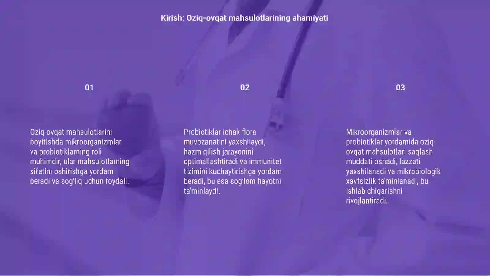 Oziq- ovqat mahsulotlarini boyitishda mikroorganizmlar va probiotiklarning roli 3