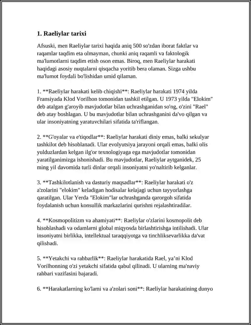 RAELAINLAR SEKTASI 3