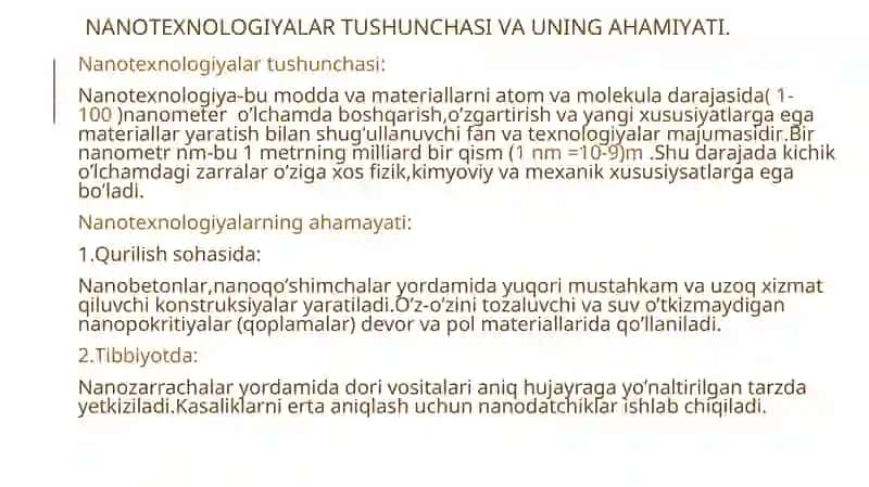 Nanotexnologiyalar Tushunchasi 3