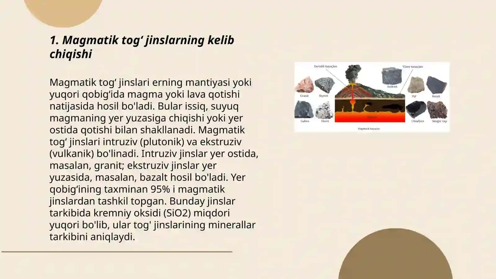 Magmatik togʻ jinslari 3