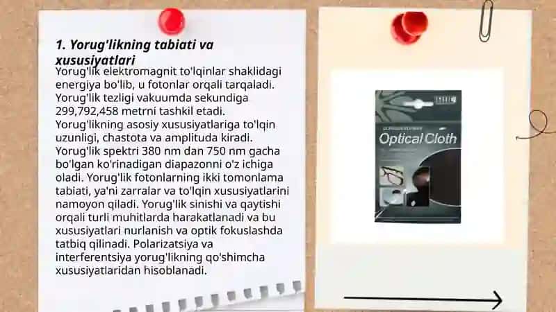 Optika asoslari va koʻzning optik sestimasi 3