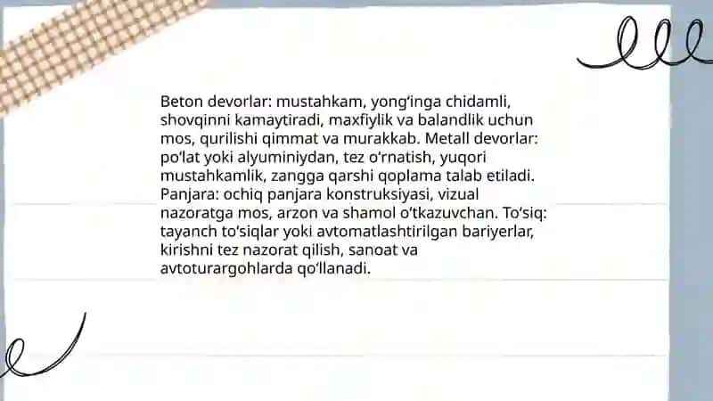 Xavfszlik devorlari 3