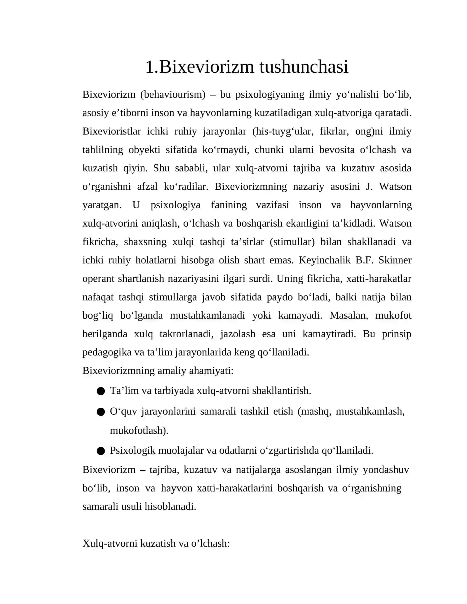 Bixeviorizm nazariyasi 3