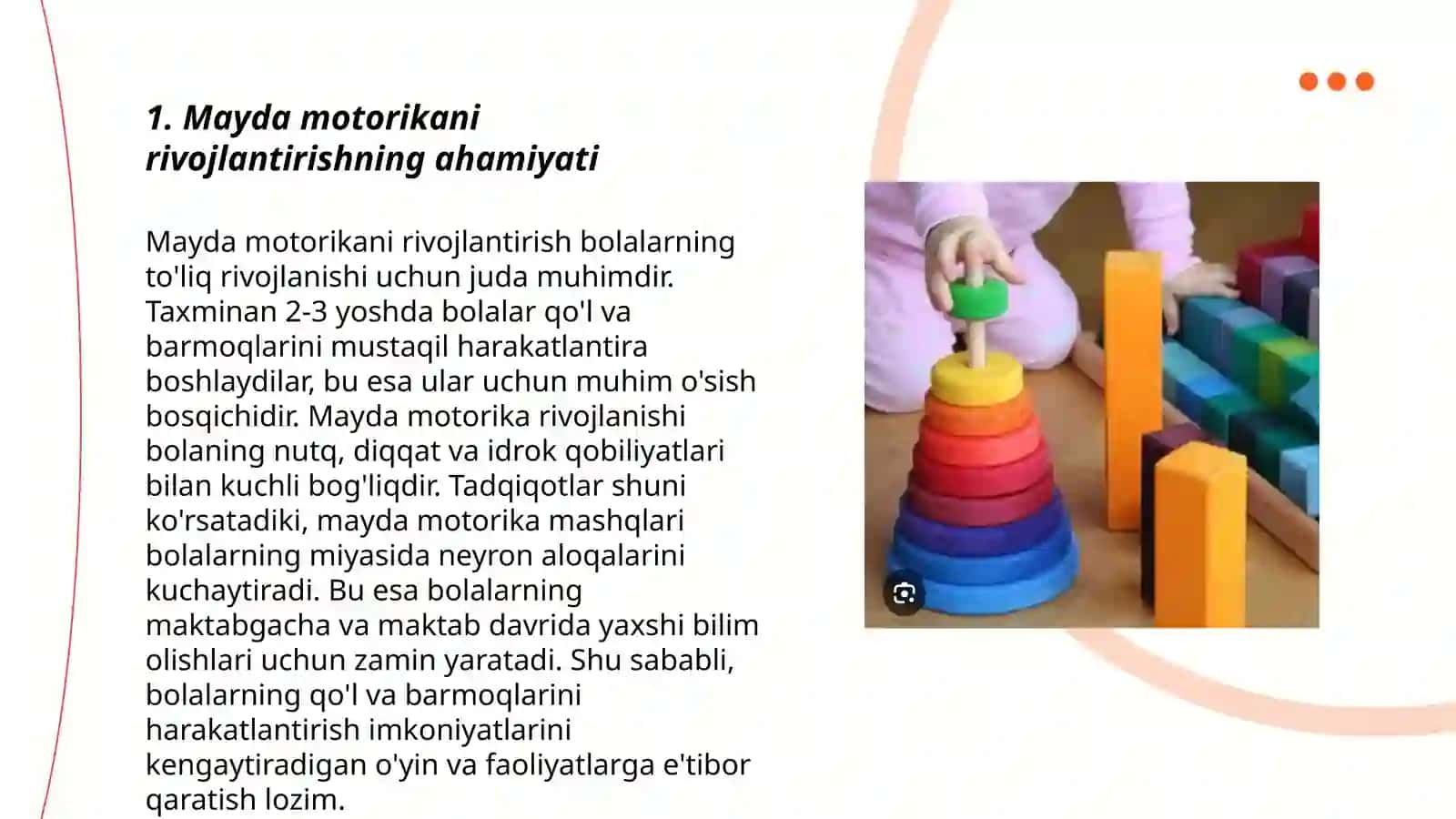 Mayda motorikani rivojlantirish 3
