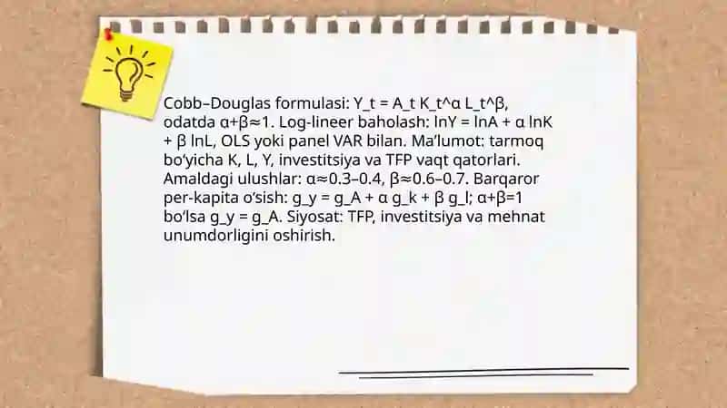 Cobb-Douglas ishlab chiqarish funksiyasi 3