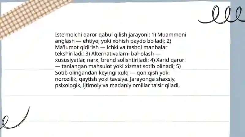 Iste'molchilarning bozordagi harakati 3