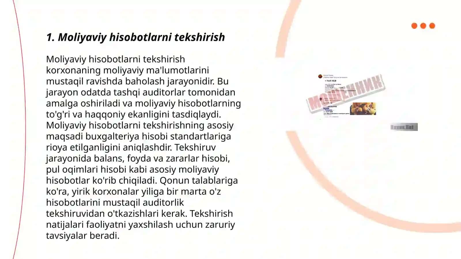 Moliyaviy hisobotlarni tekshirish 3