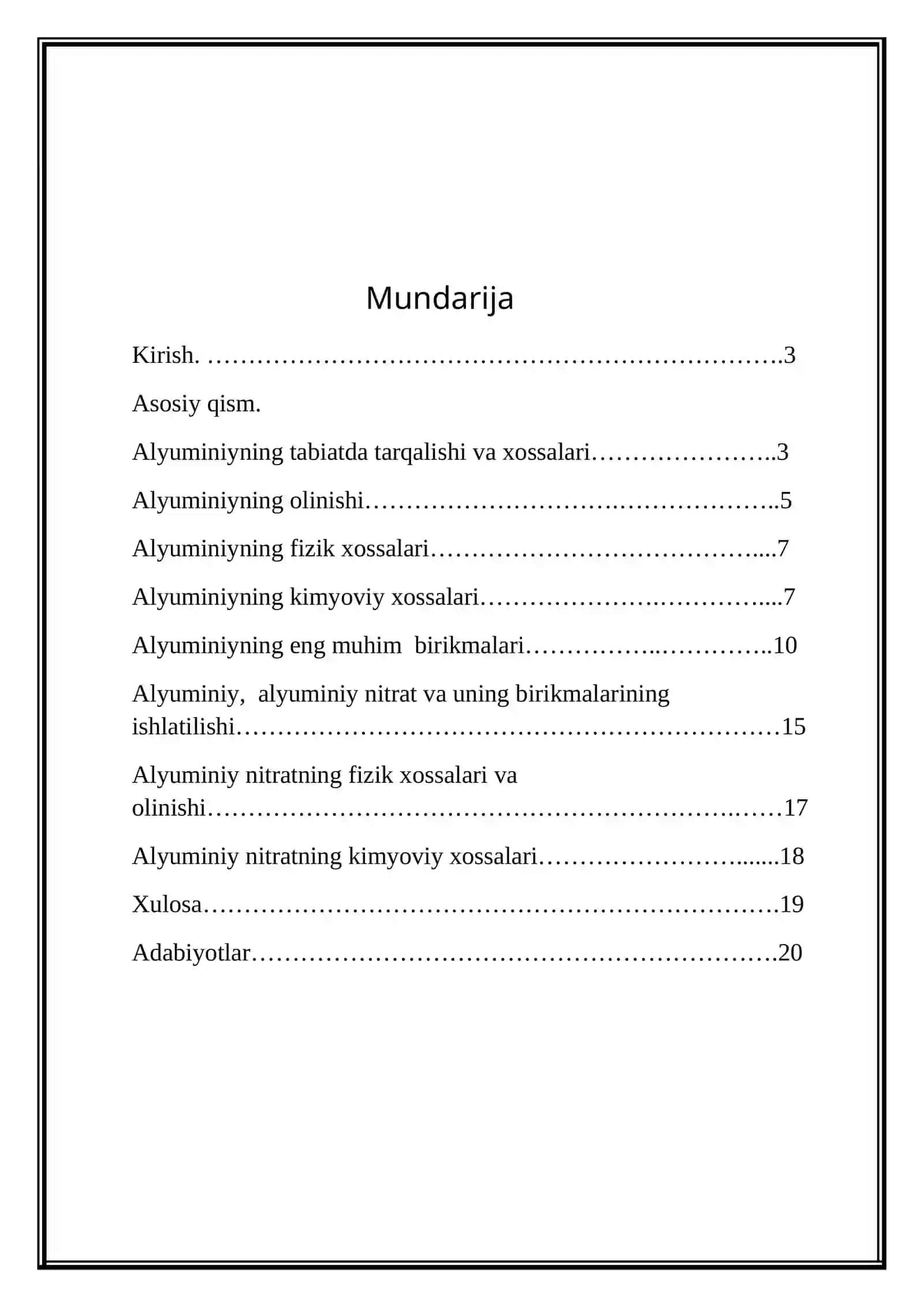 Alyuminiy nitratning olinishi va xossalari 3